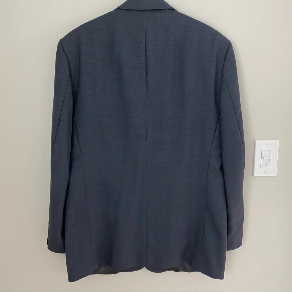 OSCAR DE LA RENTA Check Plaid Blazer Sport Coat Wool 2 Button Suit Jacket 44L